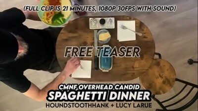 CMNF Overhead Candid Spaghetti Dinner